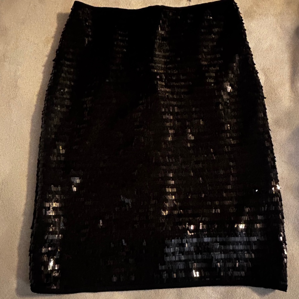 Mango Pencil Shirt  Sequins Fabric Pull On with Zipper Size XXS